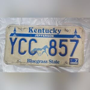 1995 Kentucky License Plate Auto Tag Garage Decor Jefferson County Horse